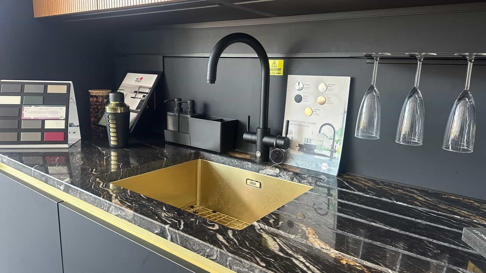 Rotpunkt Matt Black Handleless Kitchen